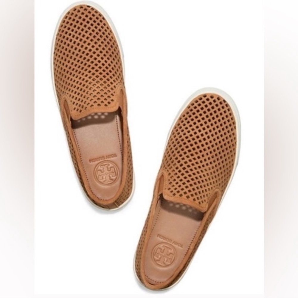 Tory Burch Jesse Perforated Suede Leather Sneaker Size 7
